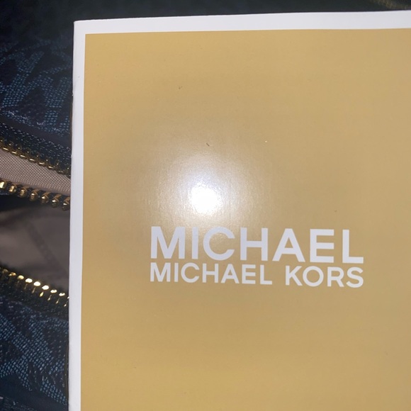 Michael Kors MK Blue Rhea Backpack, Tri-Fold Wallet, & Drawstring Bag Set - Picture 10 of 14